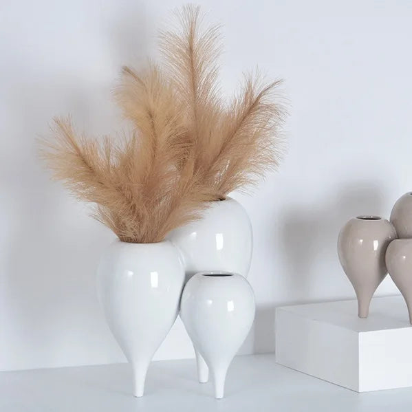 Afralia™ Ceramic Bubble Vase Set - Abstract Handcrafted Flower Arranger Home Decor