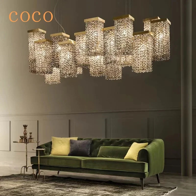 Afralia™ Luxury Crystal Chandelier: Modern Art Personality for Restaurant, Bar, and Villa