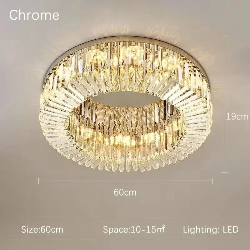 Afralia™ Crystal Ceiling Lamp: Modern Bedroom & Living Room LED Light Luxe Atmosphere