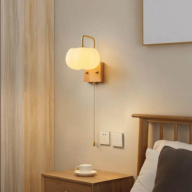 Afralia™ Walnut Wood LED Wall Lamp Home Decor Nordic Vanity Light Fixture
