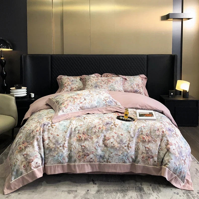 Afralia™ Sanded Cotton Bedding Set - Queen/King/Double Size - Printed Design