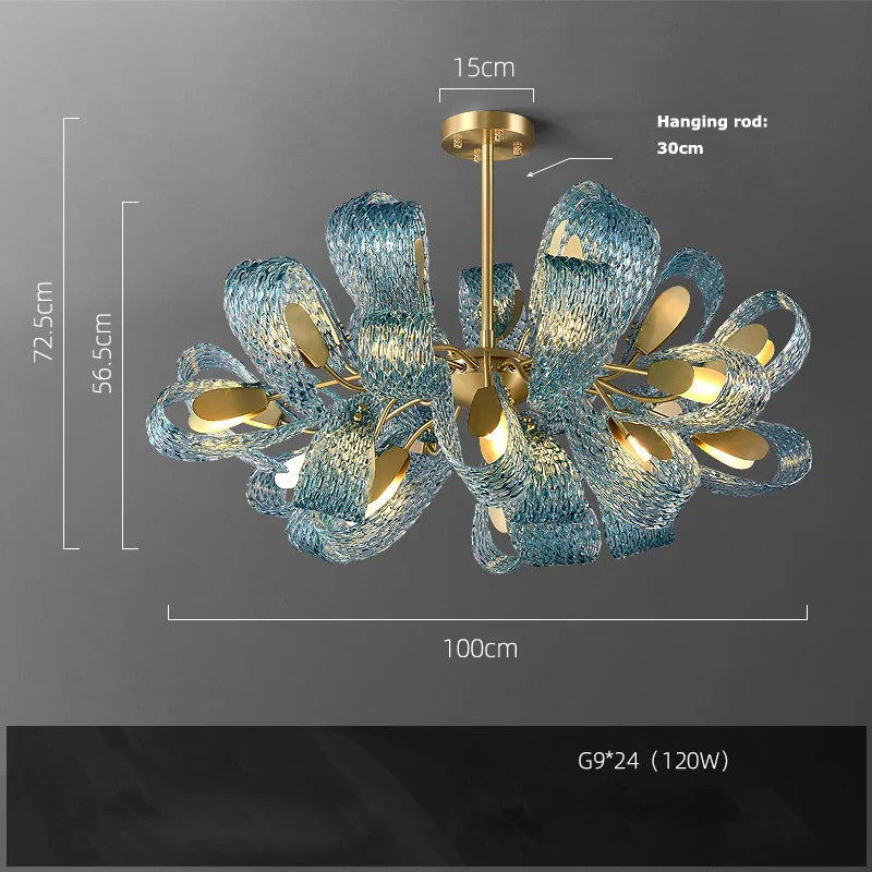 Afralia™ Blue Queen Crystal Glass Ceiling Chandelier for Bedroom