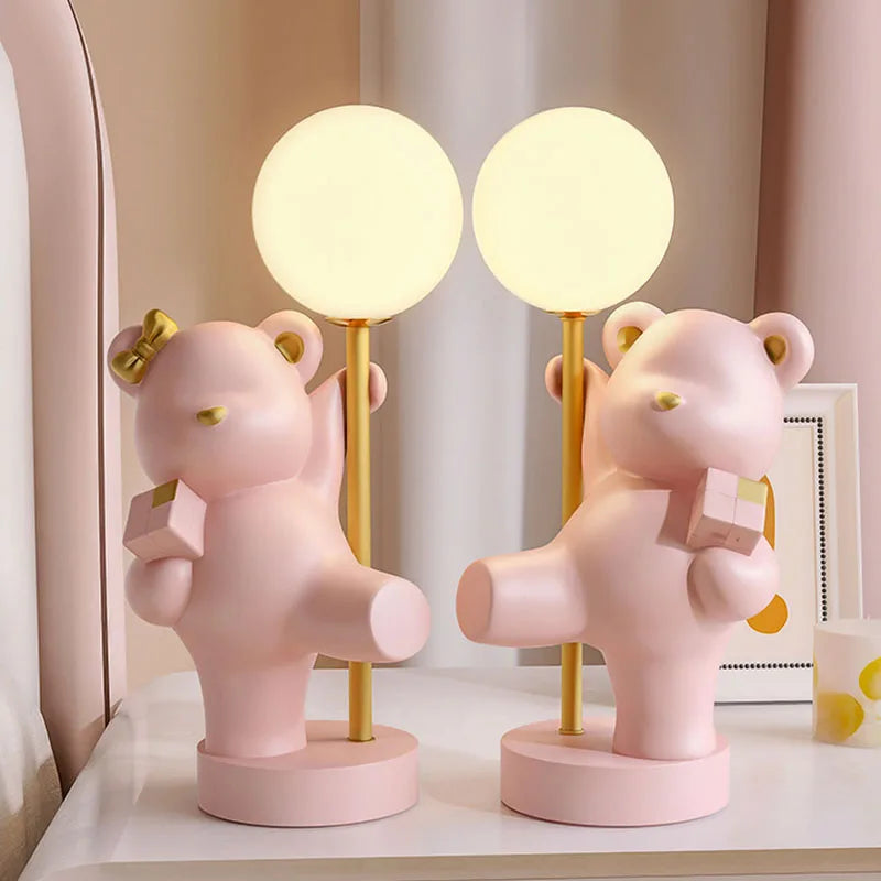 Afralia™ Bear Princess Desk Night Light USB LED Lamp