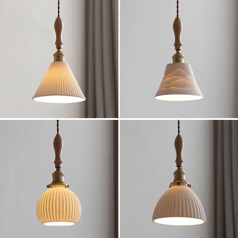 Afralia™ Ceramic LED Pendant Lamp | Nordic Modern Design | Adjustable Hanging Light