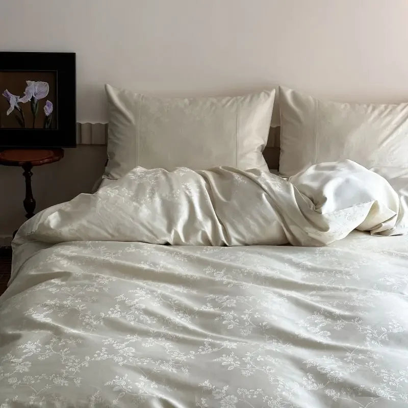 Afralia™ Chinese Style 100% Cotton Jacquard Duvet Cover Set - Luxury Queen Bedding