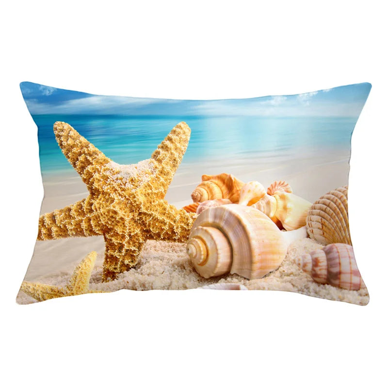 Afralia™ Summer Beach Animal Pillowcase, Blue Ocean World Theme, Sofa Home Decoration