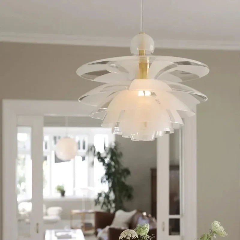 Afralia™ Glass Pine Cone Pendant Chandelier for Living Room Restaurant Bedroom Kitchen