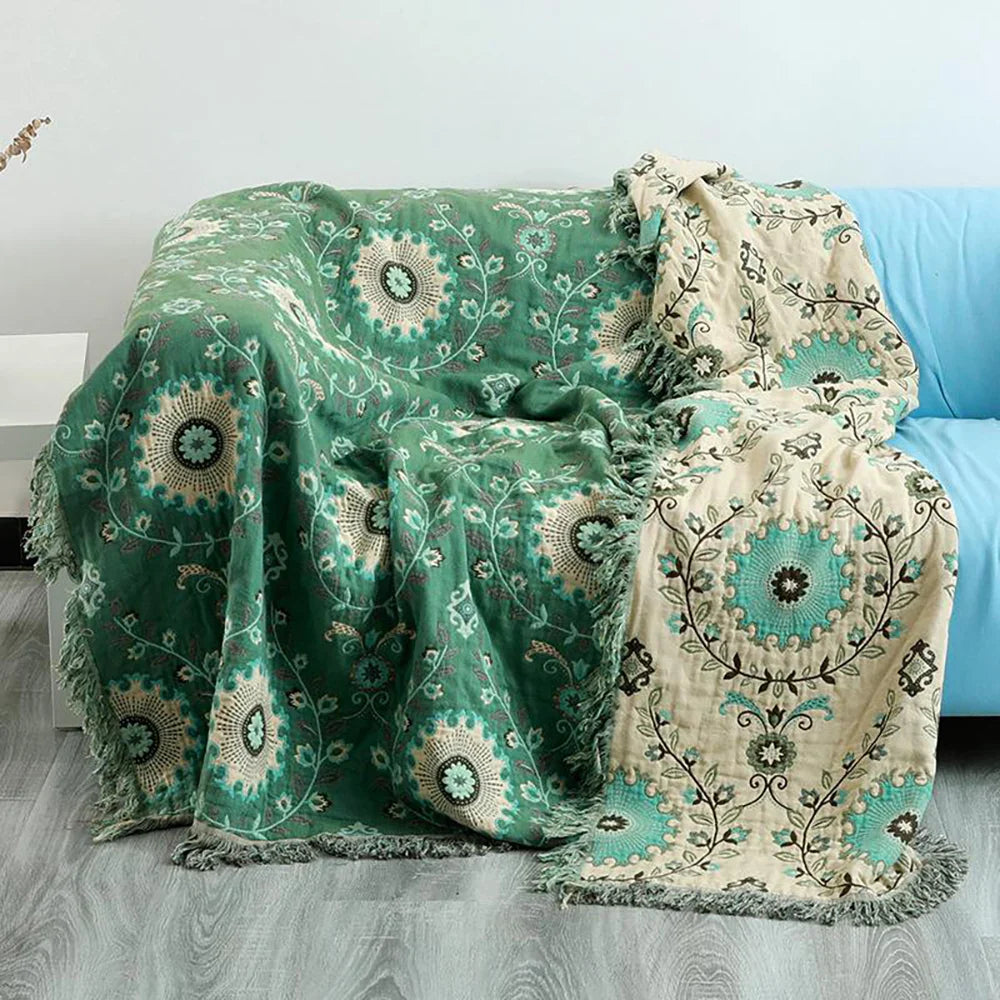 Afralia™ Floral Pattern Thin Office Nap Blanket