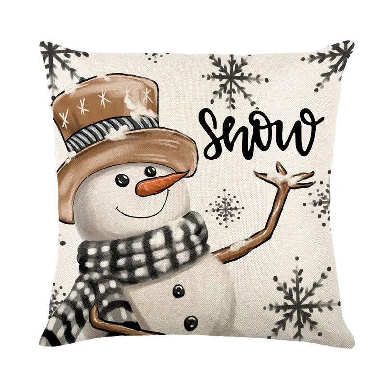 Afralia™ Pink Christmas Tree Pillowcase - Linen Cushion Cover for Sofa, Living Room