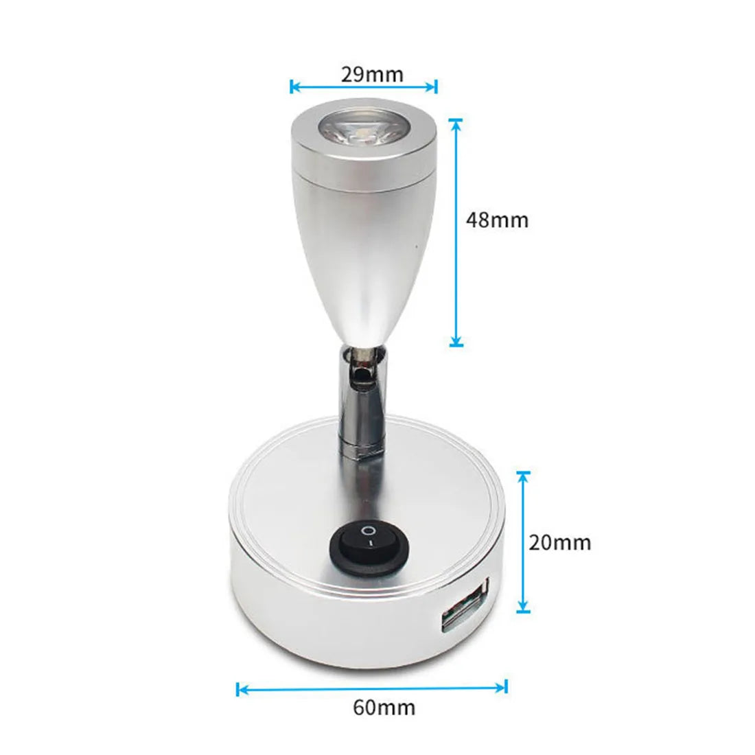 Afralia™ LED Reading Light with USB Port 2W 3 Color for RV Boat Caravan Trailer