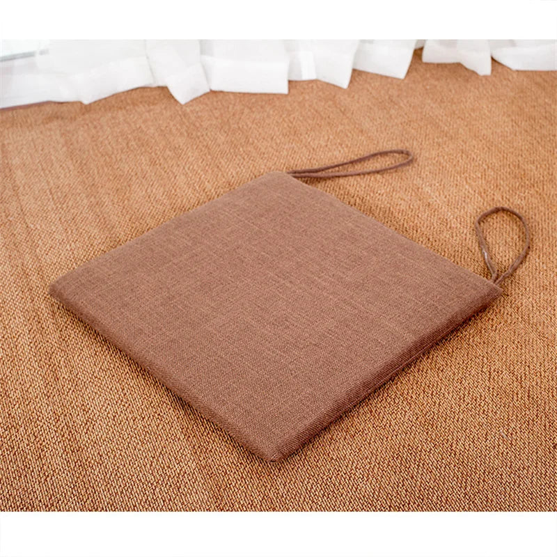 Afralia™ Linen Seat Cushion: Comfortable Non-slip Chair Pad with Strap