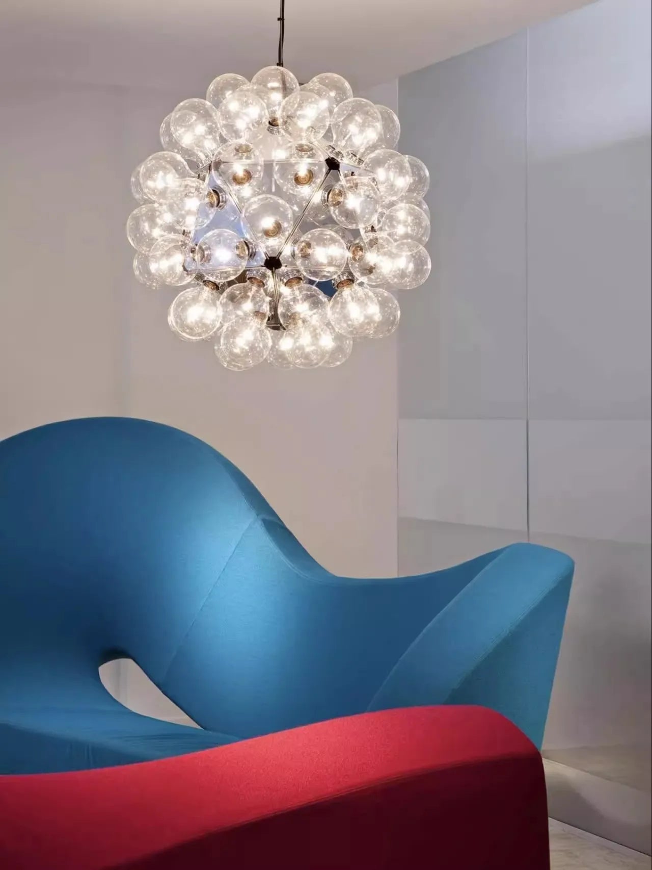 Afralia™ Glass Bubble Kitchen Island Chandelier: LED Hanging Lamps for Dinning Room