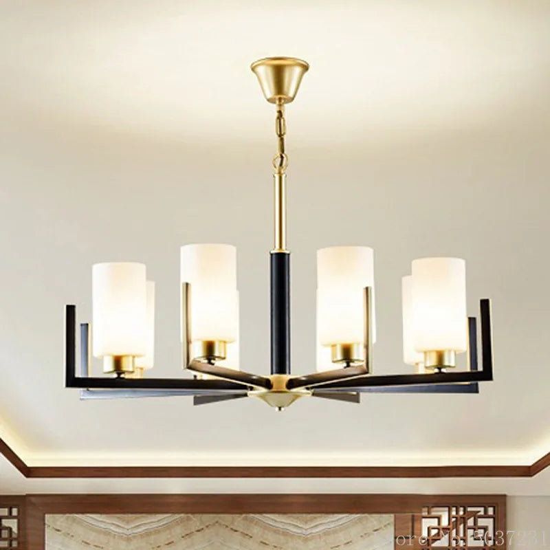 Afralia™ Zen LED Chandelier Iron Lamp for Modern Living Room Bedroom Dining Room