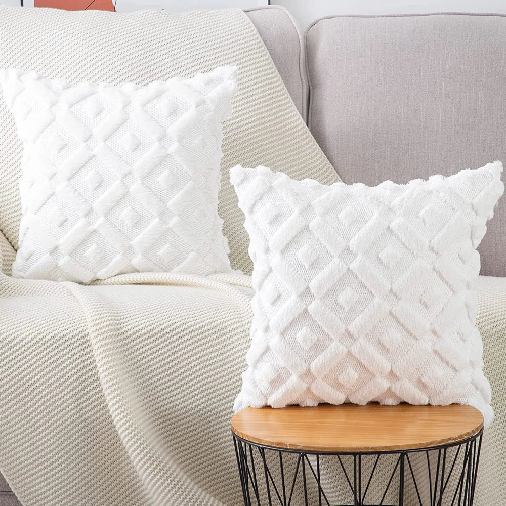 Afralia™ Luxury Plush Cushion Cover for Sofa Living Room