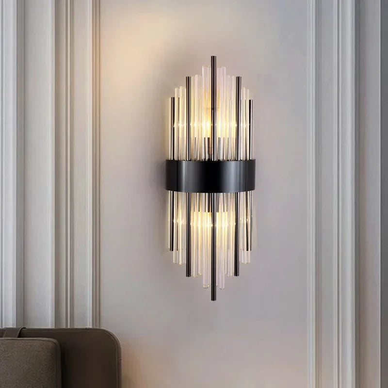 Afralia™ Crystal LED Wall Light Modern Indoor Lighting for Living Room & Aisle