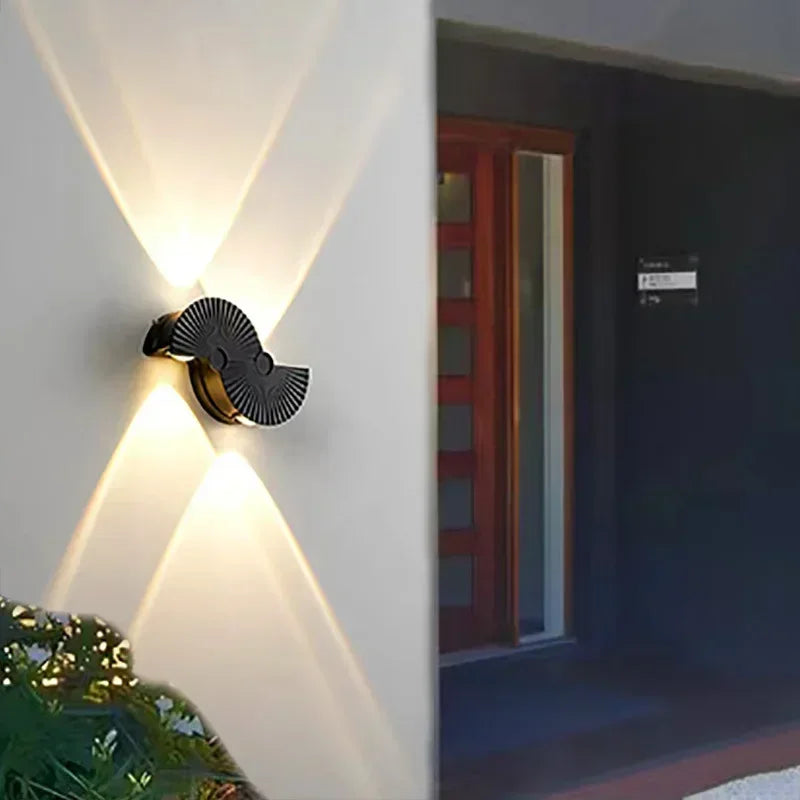 Afralia™ Fan Shape Aluminum Porch Light: Ultra-bright Outdoor Wall Lamp