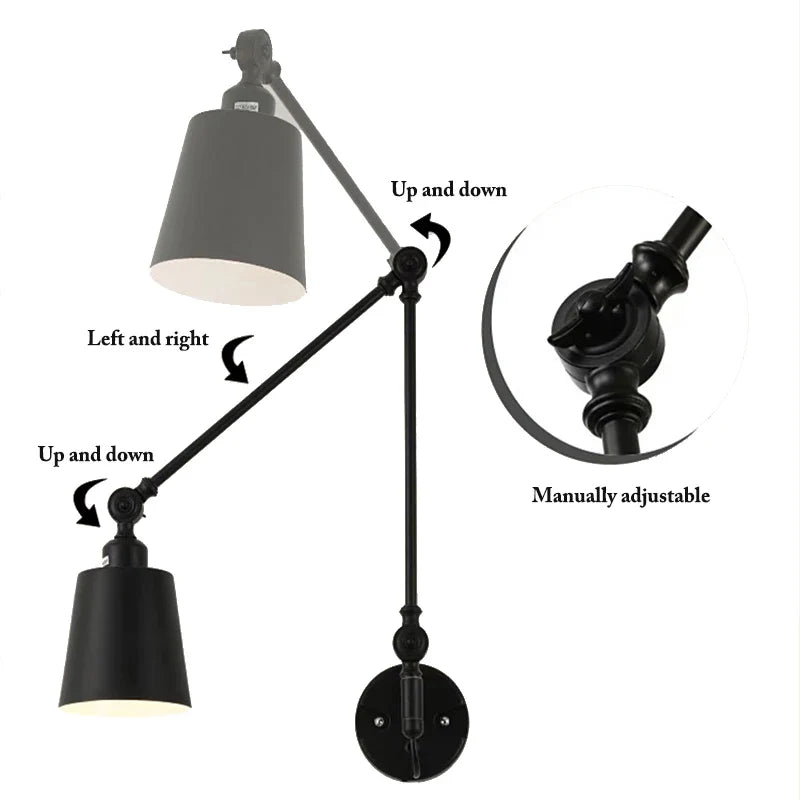 Afralia™ Adjustable Telescopic Wall Lamp for Indoor Lighting in Living Room, Bedroom, Study