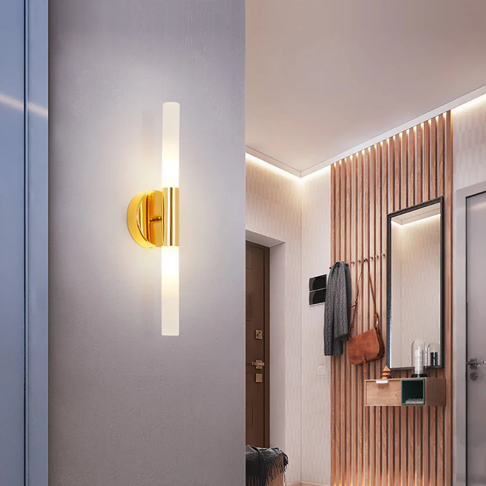 Afralia™ Nordic Gold Black Metal Up Down Wall Lamps for Indoor Bedroom and Bathroom Mirror Lighting