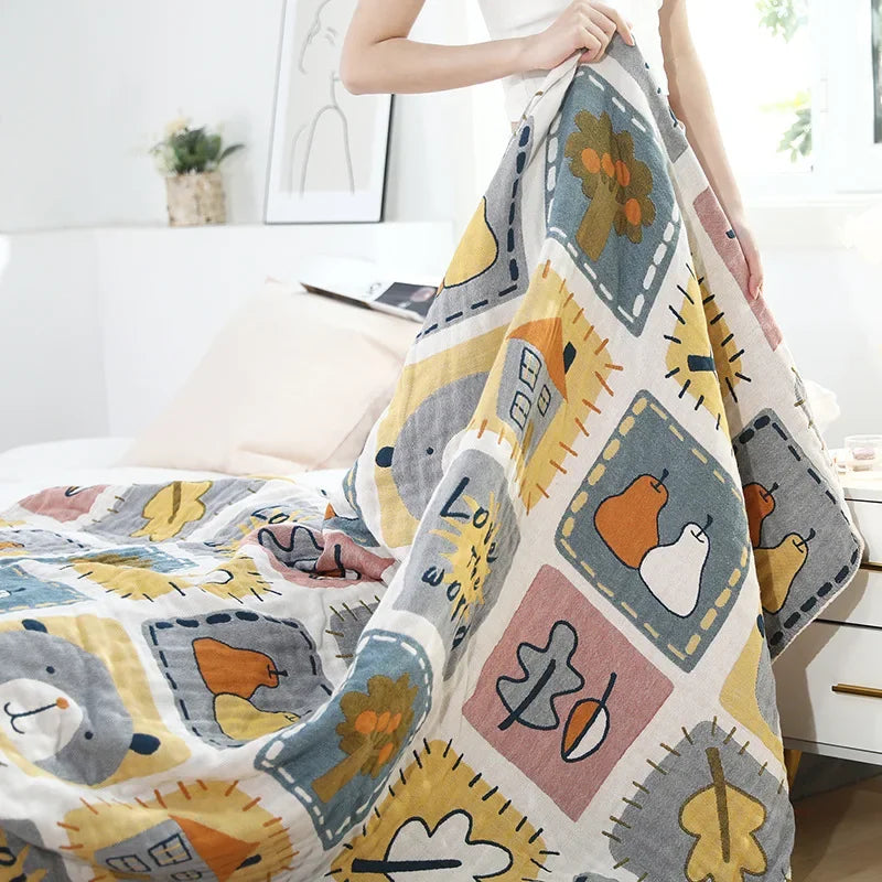 Afralia™ Cartoon Throw Blanket - Soft Cotton Summer Quilt for Beds and Sofas
