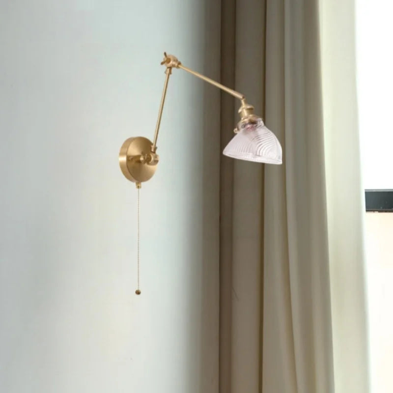 Afralia™ Vintage LED Swing Arm Wall Lamp for Bedroom & Living Room