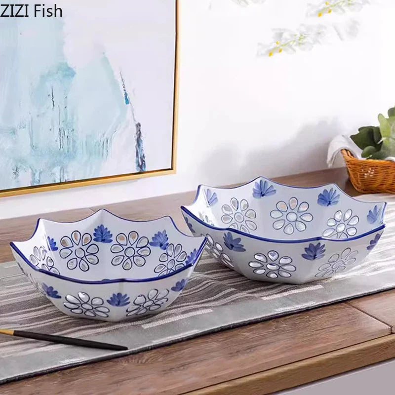 Afralia™ Porcelain Fruits Bowl: Embossed Texture, Hollowed Out, Home Kitchen Storage Tray