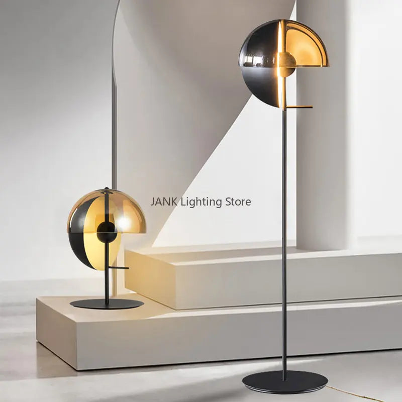 Afralia™ Glass Hemisphere LED Floor Lamp for Bedroom Living Room, High-end Decor Lighting