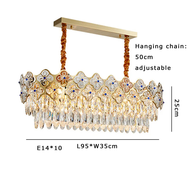 Afralia™ European Crystal Luxury Chandelier Gold Room Decor Hanglamp