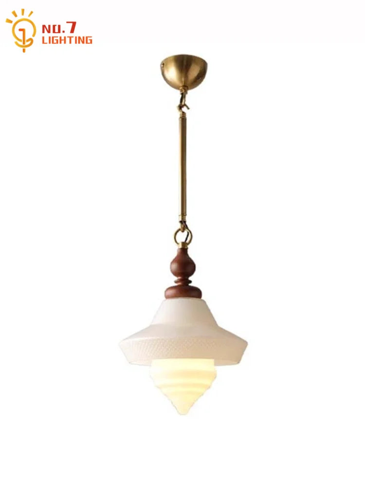Afralia™ Gold Lustre Glass Pendant Lights LED E27 Vintage Design Classic for Bedroom Kitchen Island