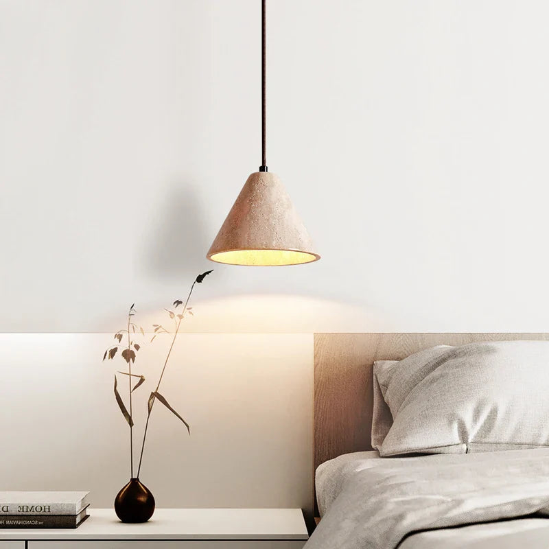 Afralia™ Yellow Travertine Stone LED Pendant Lamp - Vintage Hanging Lighting