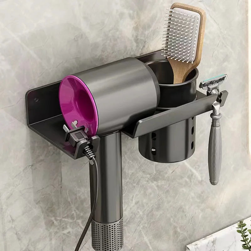 Afralia™ Hair Tool Organizer Rack Bathroom Shelves Blower Storage Shelf