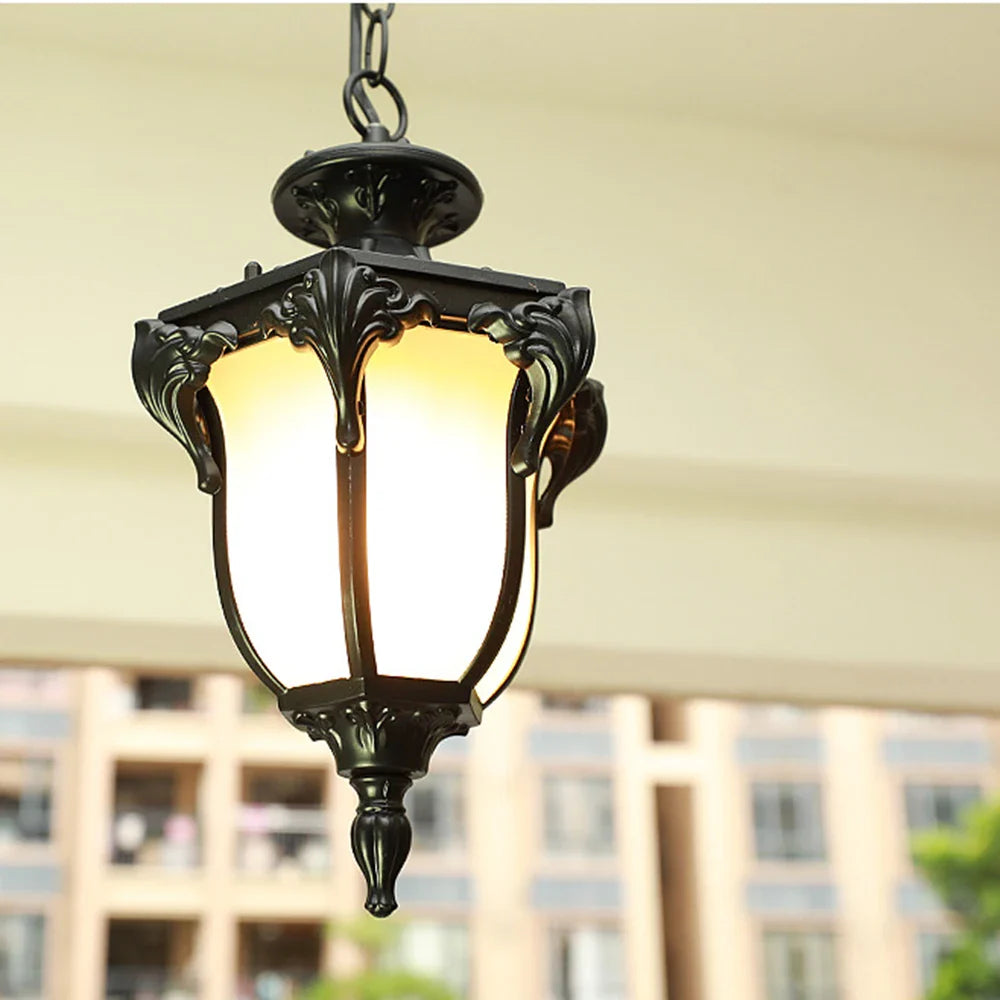 Afralia™ Outdoor Garden Pendant Lantern: Waterproof Courtyard Ceiling Lamp for Gate, Hallway, Balcony