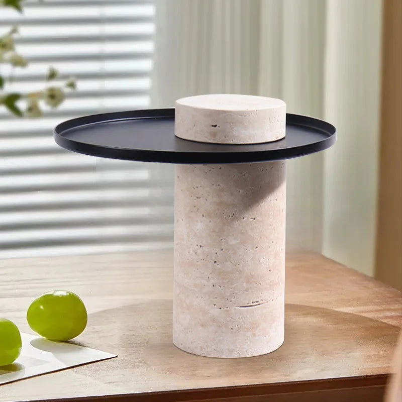 Afralia™ Travertine Marble Serving Tray Luxury Hightea Plate - Natural Stone Holder Tray