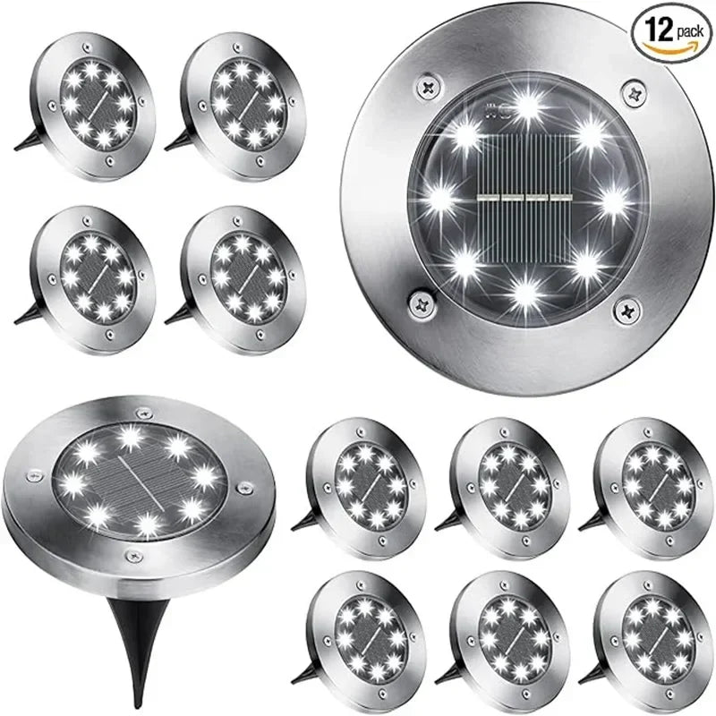 Afralia™ Solar LED Disk Lights for Garden Decoration