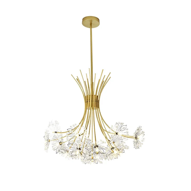 Afralia™ Crystal Bionic Petals Chandelier for Living Dining Bedroom Hall Hotel Decor