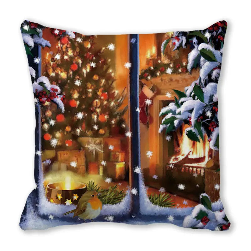 Afralia™ Christmas Short Plush Pillowcase 45x45cm Home Decor
