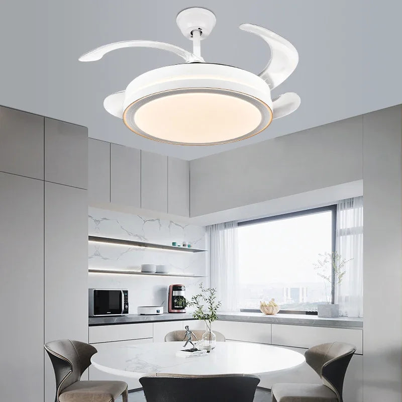 Afralia™ Crystal Light Ceiling Fan with Remote Control – Modern Chandelier Vintage Style