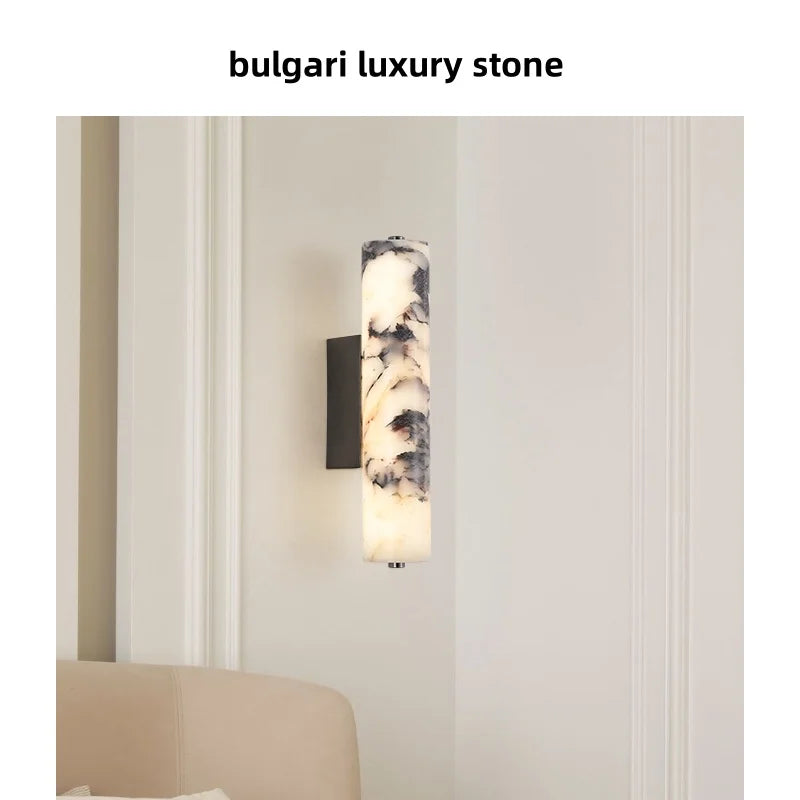 Afralia™ Modern Cylinder Marble Wall Lamp - Luxury LED Wall Lights for Living Room