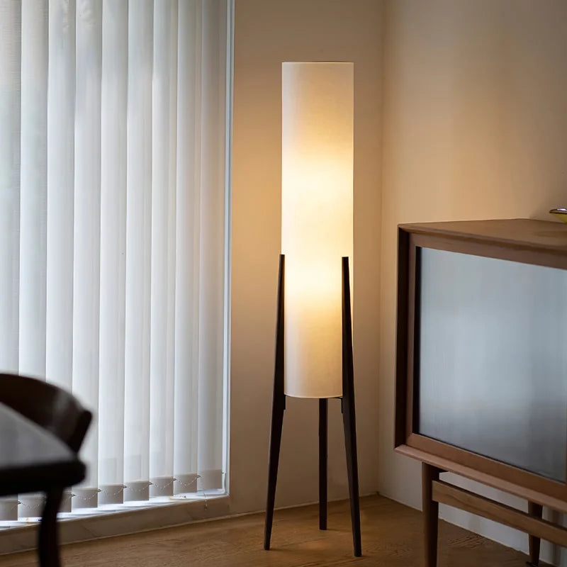 Afralia™ Zen Floor Lamp: Japanese Style Fabric Shade, Minimalist Design for Living Room and Bedroom