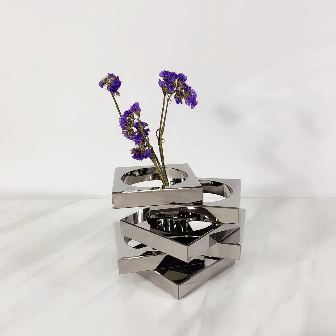 Afralia™ Crystal Glass Geometric Circle Vase Terrarium Flower Arrangement Home Decor