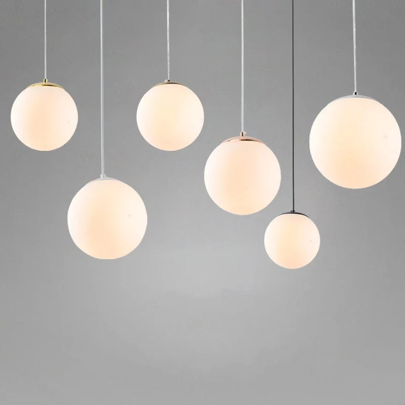 Afralia™ Glass Ball Pendant Lights - Nordic Minimalist Chandelier for Living Room & Bedroom