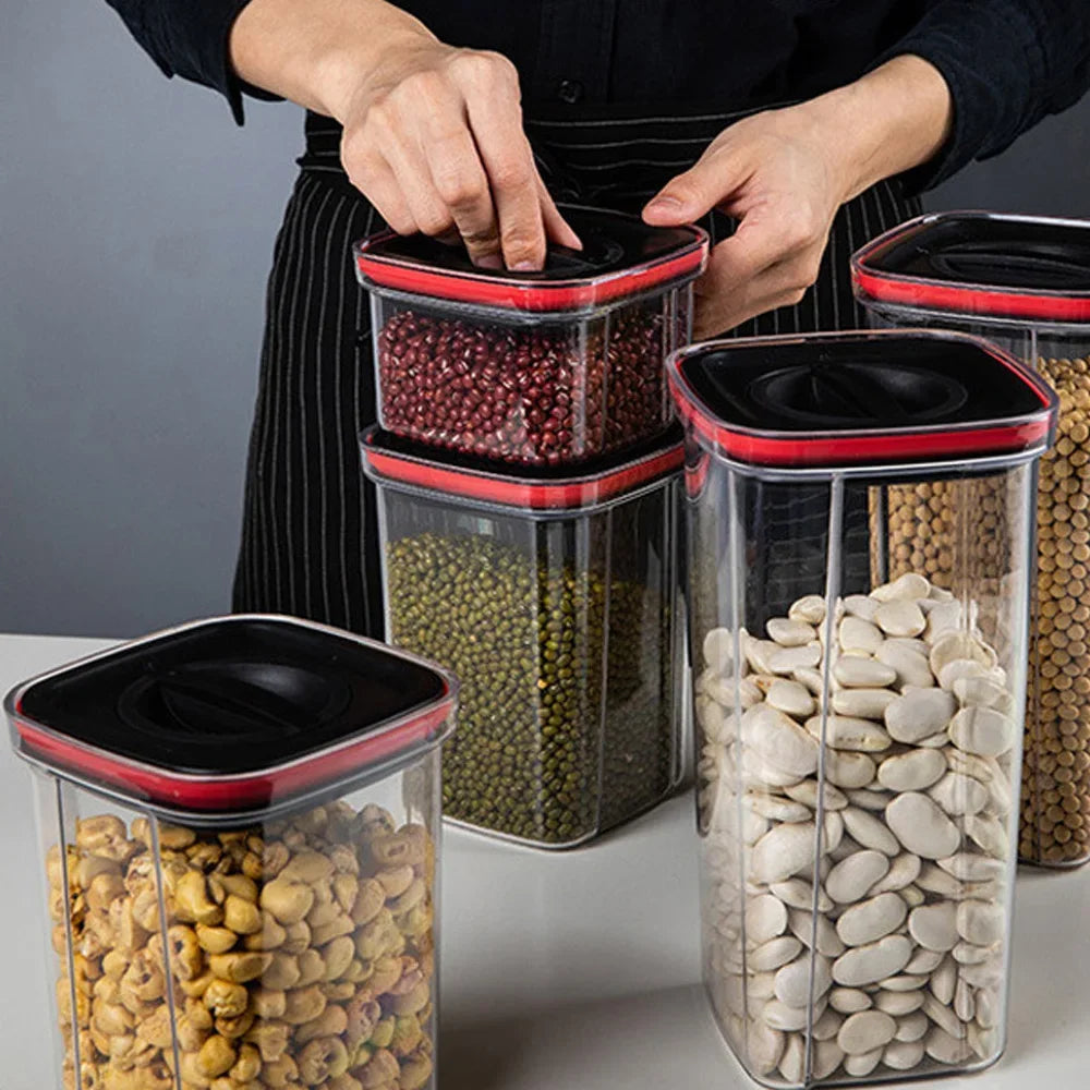 Afralia™ Kitchen Storage Container Jars with Lid for Cereals Spices Organization