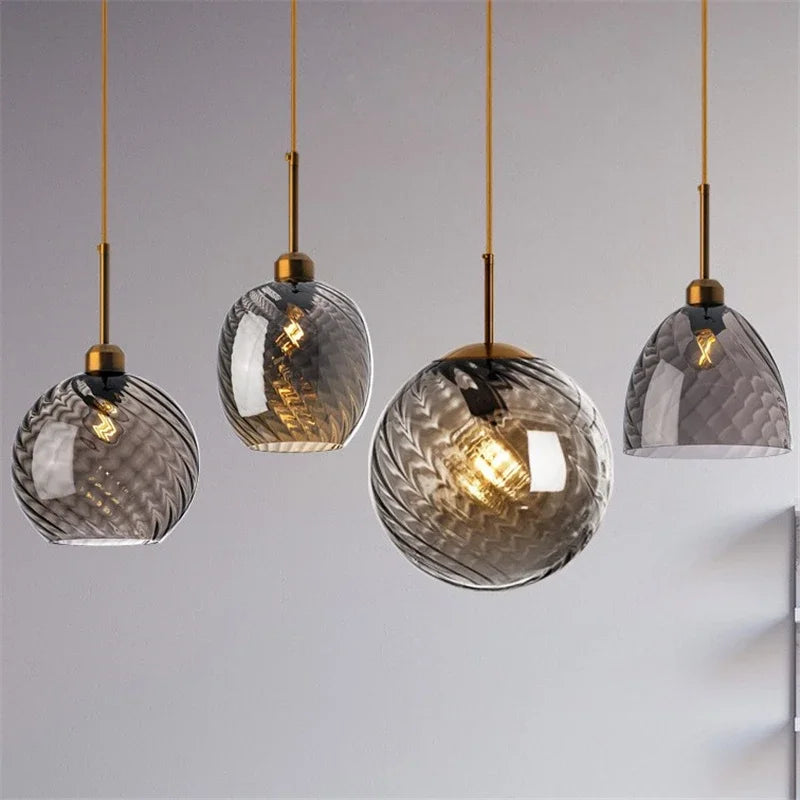 Afralia™ Modern LED Glass Pendant Lights for Home Decor and Ambiance