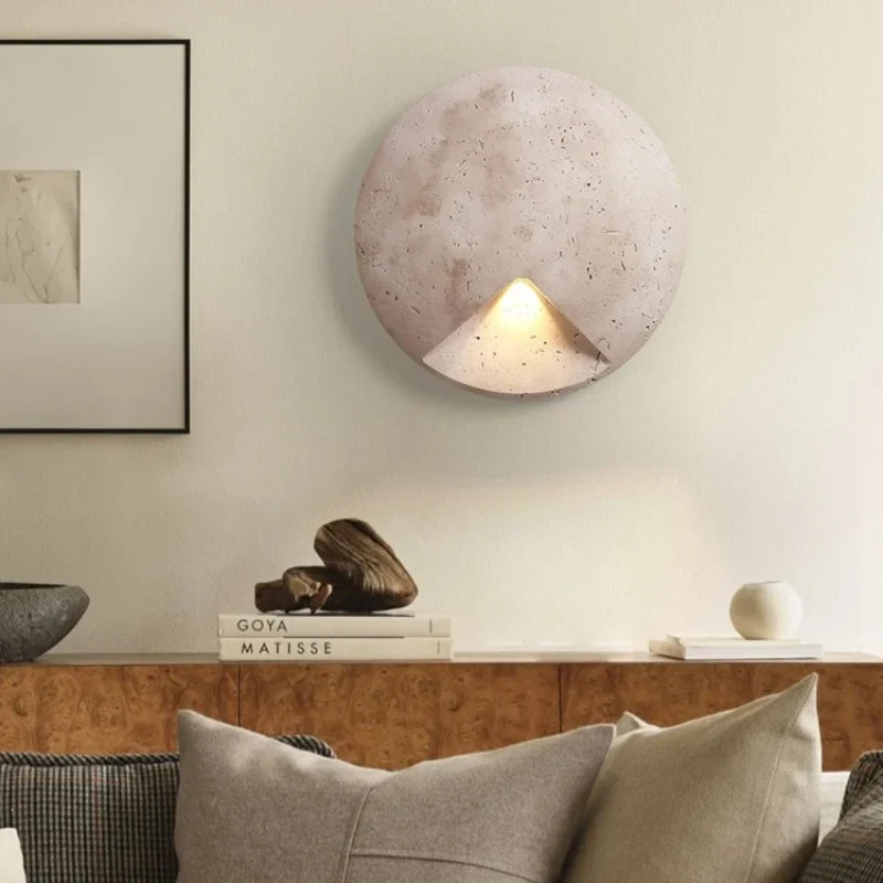 Afralia™ Nordic Yellow Stone LED Wall Lights for Modern Home Decor