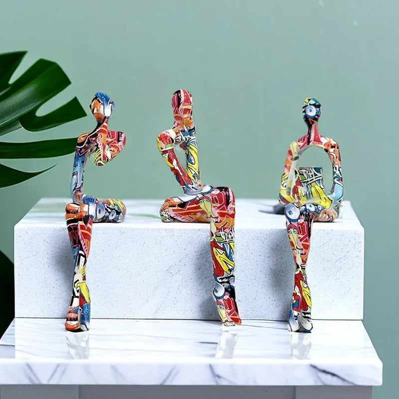 Afralia™ Abstract Figurine Modern Pop Art Sculpture for Home Decor