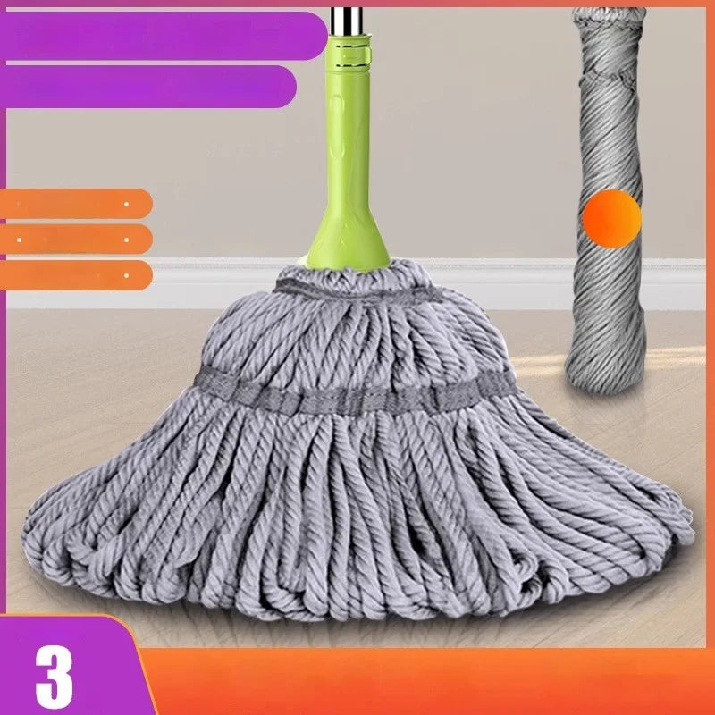 Afralia™ Rotating Mop Aurosqueezer Kitchen Cleaning Floor Rags Household Fiber Rope