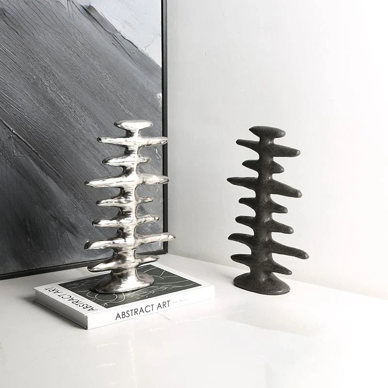 Afralia™ Silver Fish Bone Thorn Cross Ceramic Ornament Decor Home Decor Accessories