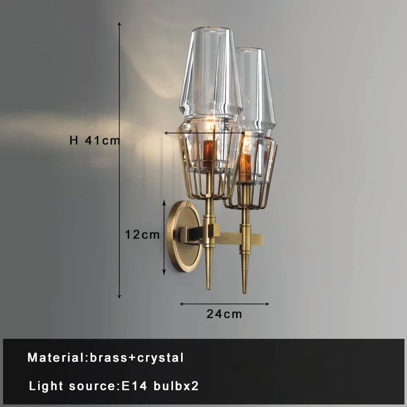Afralia™ Brass Crystal Chandelier Lights Foyer Dining Hanging Lamp Vintage Nordic Decor