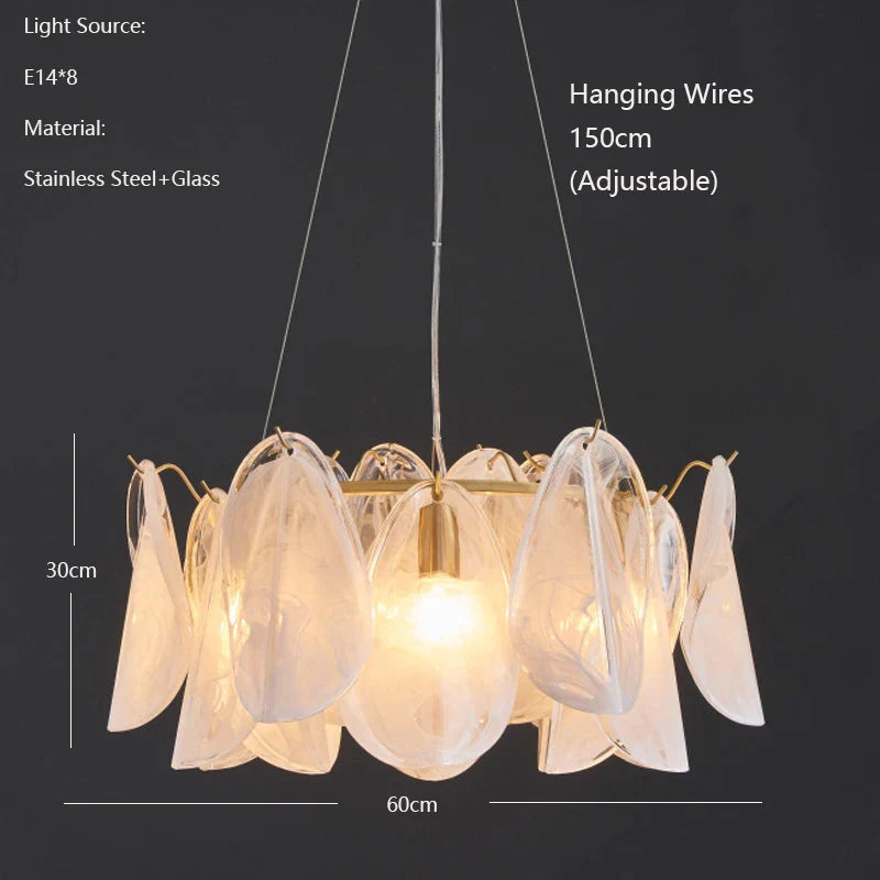 Afralia™ Modern Glass Chandelier for Living Room - Luxury Golden Ceiling Pendant