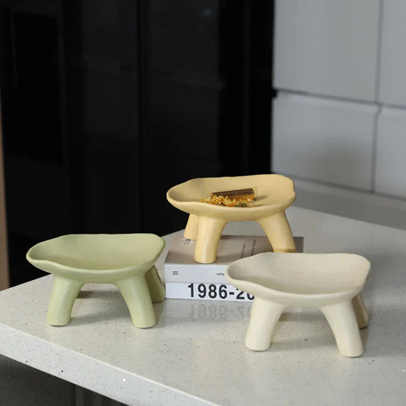 Afralia™ Nordic Ceramic Jewelry Dish Stool: Earrings Necklaces Rings Storage Display Tray