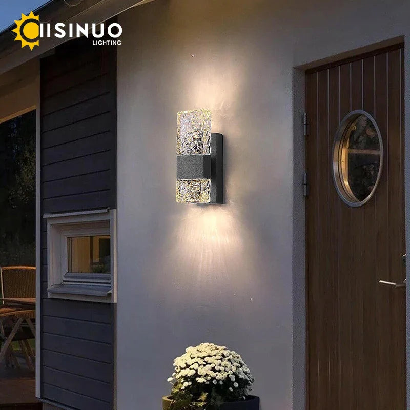 Afralia™ Outdoor LED Wall Light Dusk to Dawn Sensor Matte Black Waterproof Sconce